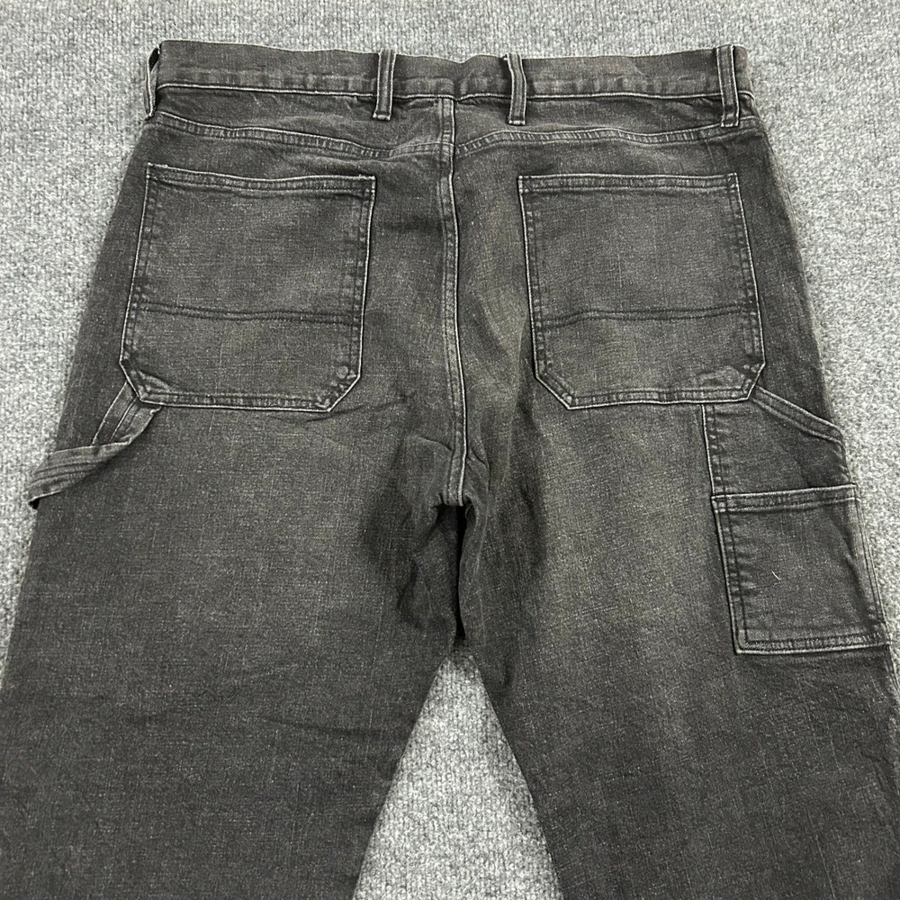 Gap Carpenter Pants Mens Size 36 Black Straight Leg Denim Utility Workwear Jeans